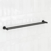Bianka Elle 750mm Matte Black Double Towel Rail