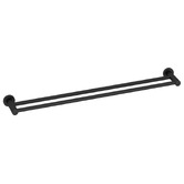 Bianka Elle 750mm Matte Black Double Towel Rail