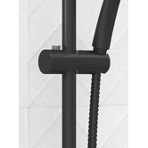 Bianka Loui Matte Black Round Rail Shower