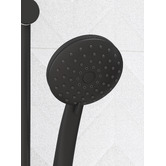 Bianka Loui Matte Black Round Rail Shower