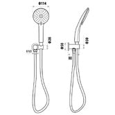 Bianka Loui Matte Black Round Hand-held Shower