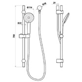 Bianka Loui Matte Black Round Rail Shower