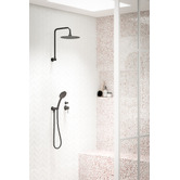 Bianka Loui Matte Black Round Shower Arm &amp; Head