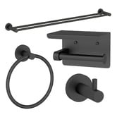 Bianka Elle Matte Black Towel Rail &amp; Bathroom Accessory Package