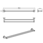 Bianka Elle Elite 750mm Copper Double Towel Rail