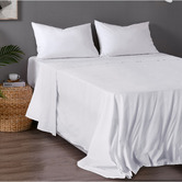Aldrin Home White Commercial Cotton-Blend Top/Bottom Flat Sheet
