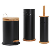 Eco Basics 3 Piece Toilet Roll Holder, Brush &amp; Bin Set
