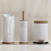 Eco Basics 3 Piece Toilet Roll Holder, Brush &amp; Bin Set