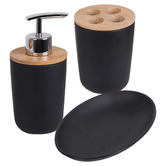 Eco Basics 3 Piece Toothbrush Holder, Soap Pump &amp; Dish Set