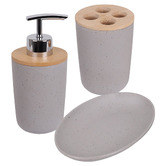 Eco Basics 3 Piece Toothbrush Holder, Soap Pump &amp; Dish Set