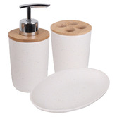 Eco Basics 3 Piece Toothbrush Holder, Soap Pump &amp; Dish Set