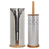 Eco Basics 2 Piece Toilet Roll Holder &amp; Brush Set