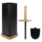 Eco Basics 3 Piece Square Toilet Roll Holder, Brush &amp; Bin Set