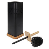 Eco Basics 3 Piece Square Toilet Roll Holder, Brush &amp; Bin Set
