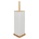 Eco Basics 3 Piece Square Toilet Roll Holder, Brush &amp; Bin Set