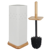 Eco Basics 3 Piece Square Toilet Roll Holder, Brush &amp; Bin Set