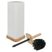 Eco Basics 3 Piece Square Toilet Roll Holder, Brush &amp; Bin Set