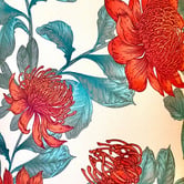 Campana Collective The Red Australian Waratah Cotton Lamp Shade