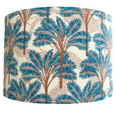 Campana Collective Coastal Palms Turquoise Cotton Lamp Shade