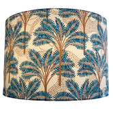 Campana Collective Coastal Palms Turquoise Cotton Lamp Shade