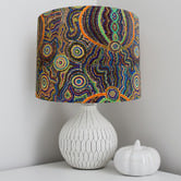 Campana Collective Goanna Dreaming Turquoise &amp; Green Cotton Lamp Shade