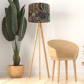 Campana Collective Goanna Dreaming Turquoise &amp; Green Cotton Lamp Shade