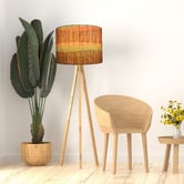 Campana Collective Striped Retro Orange Cotton Lamp Shade