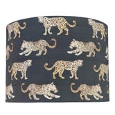 Campana Collective Leopards Dark Grey Cotton Lamp Shade
