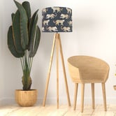Campana Collective Leopards Dark Grey Cotton Lamp Shade