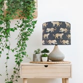 Campana Collective Leopards Dark Grey Cotton Lamp Shade