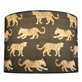 Campana Collective Leopards Dark Grey Cotton Lamp Shade