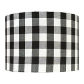 Campana Collective Checkered Black &amp; White Linen Lamp Shade