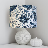Campana Collective Hamptons Drops Blue &amp; White Cotton Lamp Shade