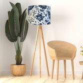 Campana Collective Hamptons Drops Blue &amp; White Cotton Lamp Shade