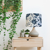 Campana Collective Hamptons Drops Blue &amp; White Cotton Lamp Shade