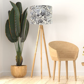 Campana Collective Floral Dream Black &amp; White Cotton Canvas Lamp Shade