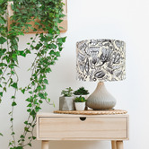 Campana Collective Floral Dream Black &amp; White Cotton Canvas Lamp Shade