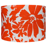 Campana Collective Orange Floral Linen Lamp Shade