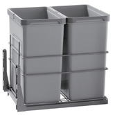 Higold Grey 56L Twin Slide Out Concealed Waste Bin
