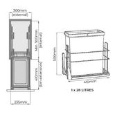 Higold 28L Single Slide Out Concealed Waste Bin