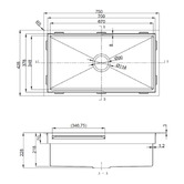 Higold Belle Luxe 750mm Single Stainless Steel Kitchen Sink