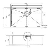 Higold 750mm Single Stainless Steel Kitchen Sink