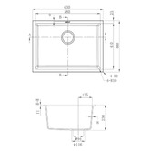 Higold Delta 630mm Single Granite Composite Kitchen Sink