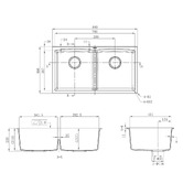 Higold Delta 840mm Double Granite Composite Kitchen Sink