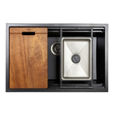 Higold Delta 760mm Single Granite Composite Kitchen Sink with Colander &amp; Chopping Board
