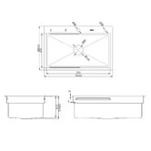 Higold Piniz 750mm Single Stainless Steel Kitchen Sink &amp; Accessories Package