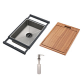 Higold Delta 840mm Single Granite Composite Kitchen Sink &amp; Accessories Package