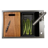 Higold Vante 680mm Single Stainless Steel Kitchen Sink with Colander &amp; Chopping Board