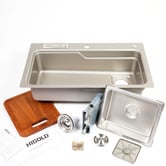 Higold Belle Luxe 800mm Single Stainless Steel Kitchen Sink &amp; Accessories Package