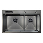 Higold Belle Luxe 820mm Double Stainless Steel Kitchen Sink &amp; Accessories Package